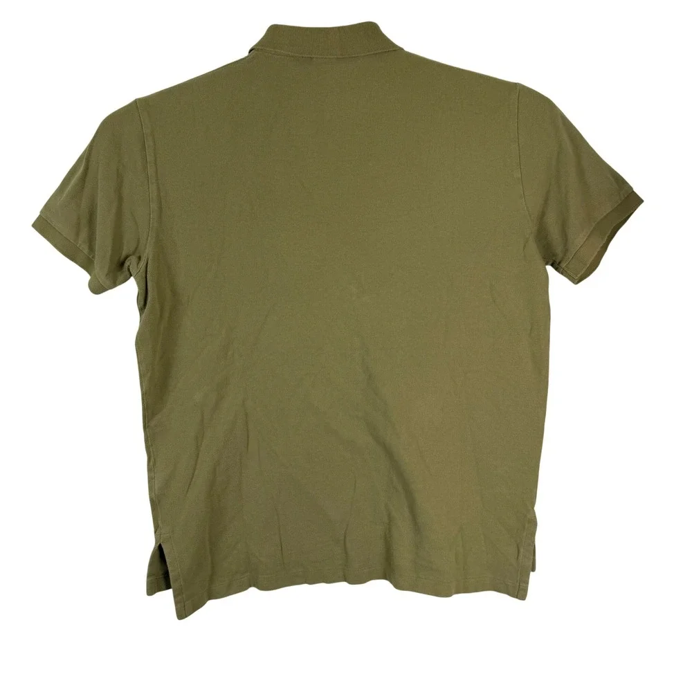 Polo Ralph Lauren Polo Shirt Mens Large Olive Green Classic Pique Cotton Logo
